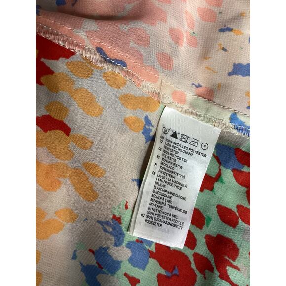 H&M Garden Collection Floral Elastic Waist Tie Dress US Size 4 Women - Picture 7 of 7